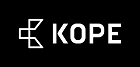 KOPE symbol + wordmark white and black background 140